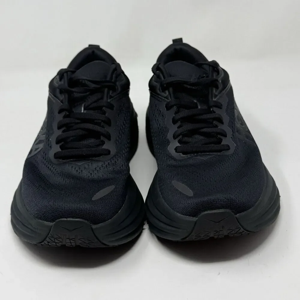 Hoka One One Bondi 8 Womens 8.5 D Wide Triple Black Running Shoes Sneakers